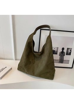 Zamszowa torebka na ramię - Zielony ze sklepu Intimica.pl w kategorii Torby Shopper bag - zdjęcie 186370846