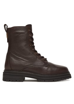 Trapery Tommy Hilfiger Th Plaque Pebble Lace Boot Warm FW0FW08767 Brązowy ze sklepu eobuwie.pl w kategorii Workery damskie - zdjęcie 186371586