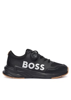 Sneakersy BOSS J52566 M Czarny ze sklepu eobuwie.pl w kategorii Buty sportowe dziecięce - zdjęcie 186372265