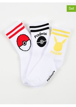 Pokémon Skarpety (3 pary) &quot;Pokemon&quot; w kolorze białym ze sklepu Limango Polska w kategorii Skarpetki dziecięce - zdjęcie 186376386