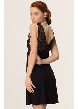 Koszulka nocna damska z wiskozy z koronką plus size Tristane, Kolor czarny, Rozmiar XXL, Mefemi ze sklepu Intymna w kategorii Koszule nocne - zdjęcie 186376598