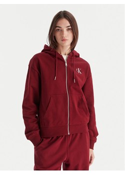 Calvin Klein Jeans Bluza Monologo LV047B270G Bordowy Regular Fit ze sklepu MODIVO w kategorii Bluzy damskie - zdjęcie 186379069