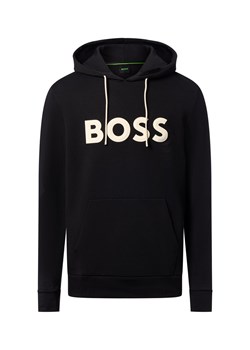 BOSS Green Bluza męska z kapturem - Soody Zone Mężczyźni Bawełna czarny jednolity ze sklepu vangraaf w kategorii Bluzy męskie - zdjęcie 186379936
