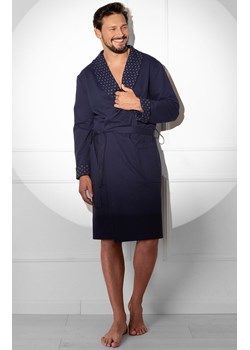 Bawełniany szlafrok męski Gerard, Kolor granatowy, Rozmiar M, Italian Fashion ze sklepu Intymna w kategorii Szlafroki męskie - zdjęcie 186386016