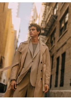 Reserved - Marynarka comfort fit - beżowy ze sklepu Reserved w kategorii Marynarki męskie - zdjęcie 186386506