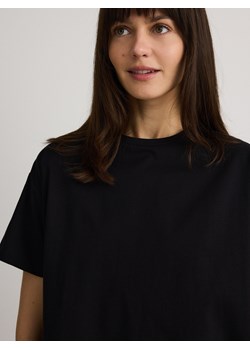 Reserved - T-shirt regular z merceryzowanej bawełny - czarny - id: 5391V-99X - marki Reserved - 186386595 Reserved - T-shirt regular z merceryzowanej bawełny - czarny ze sklepu Reserved w kategorii Bluzki damskie - zdjęcie 186386595