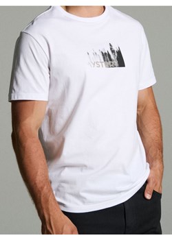 Sinsay - Bawełniana koszulka z nadrukiem - biały ze sklepu Sinsay w kategorii T-shirty męskie - zdjęcie 186389177