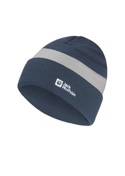 Jack Wolfskin Czapka beanie &quot;Stripy&quot; w kolorze szaro-granatowym ze sklepu Limango Polska w kategorii Czapki dziecięce - zdjęcie 186392046