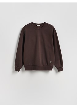Reserved - Gładka bluza z bawełną - brązowy ze sklepu Reserved w kategorii Bluzy męskie - zdjęcie 186393096