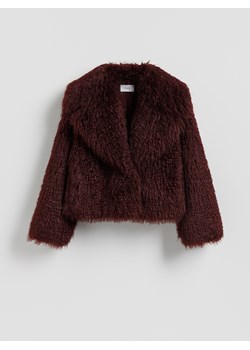 Reserved - Kurtka z imitacji futra - burgundowy ze sklepu Reserved w kategorii Futra damskie - zdjęcie 186396956