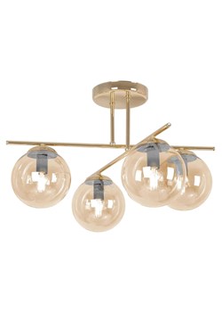 Złoto-bursztynowa lampa sufitowa glamour z 4 kloszami - A673-Didaro ze sklepu Edinos.pl w kategorii Lampy sufitowe - zdjęcie 186399019