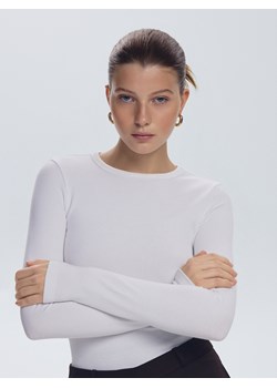 Reserved - Longsleeve z modalem - biały ze sklepu Reserved w kategorii Bluzki damskie - zdjęcie 186405537