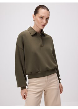 Reserved - Bluza polo z modalem - oliwkowy ze sklepu Reserved w kategorii Bluzy damskie - zdjęcie 186406615
