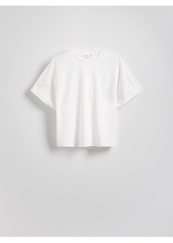 Reserved - T-shirt kimono z dodatkiem modalu - biały - id: 9955B-00X - marki Reserved - 186407198 Reserved - T-shirt kimono z dodatkiem modalu - biały ze sklepu Reserved w kategorii Bluzki damskie - zdjęcie 186407198