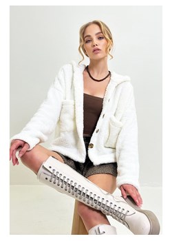 Happiness Istanbul Kurtka pluszowa w kolorze kremowym ze sklepu Limango Polska w kategorii Kurtki damskie - zdjęcie 186407685