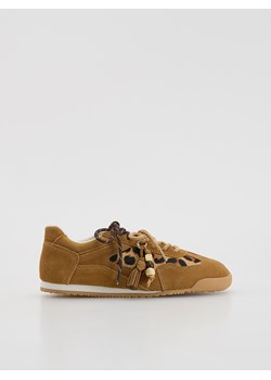 Reserved - Skórzane sneakersy - beżowy ze sklepu Reserved w kategorii Buty sportowe damskie - zdjęcie 186409247