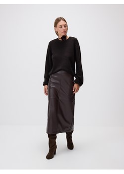 Reserved - Sweter z dodatkiem wełny - ciemnobrązowy ze sklepu Reserved w kategorii Swetry damskie - zdjęcie 186409748