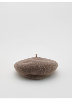 Reserved - Wełniany beret - brązowy ze sklepu Reserved w kategorii Berety damskie - zdjęcie 186409895