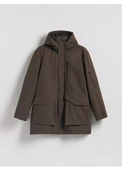 Reserved - Wodoodporna parka z kapturem - brązowy ze sklepu Reserved w kategorii Parki męskie - zdjęcie 186411607