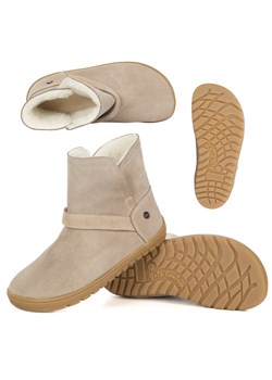 Buty damskie BAREFOOT zimowe Olivier Harper beżowe skórzane, ocieplane wełną merino ze sklepu butyolivier w kategorii Botki - zdjęcie 186413137