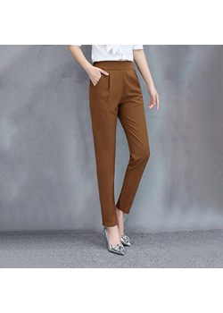 Damskie eleganckie spodnie chinosy - Brązowy M ze sklepu Intimica.pl w kategorii Spodnie damskie - zdjęcie 186416148