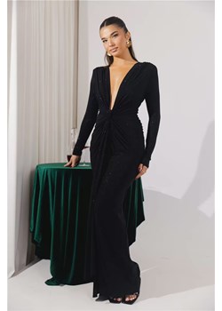 Długa błyszcząca sukienka z rozcięciem na nogę - Czarny S - id: 9336890982729 - marki Intimica - 186416287 Długa błyszcząca sukienka z rozcięciem na nogę - Czarny S ze sklepu Intimica.pl w kategorii Sukienki - zdjęcie 186416287