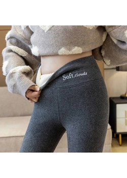 Domowe legginsy damskie z futerkiem - Ciemnoszary M ze sklepu Intimica.pl w kategorii Spodnie damskie - zdjęcie 186416739