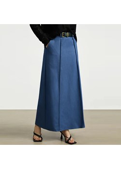 Elegancka spódnica maxi z zakładką - Niebieski M ze sklepu Intimica.pl w kategorii Spódnice - zdjęcie 186417275
