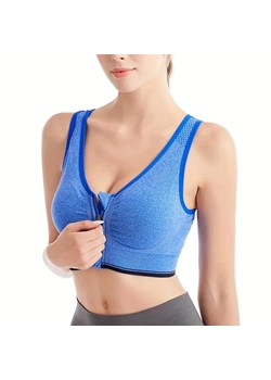 Oddychający biustonosz sportowy z zamkiem - Niebieski S - id: 8799230984521 - marki Intimica - 186421355 Oddychający biustonosz sportowy z zamkiem - Niebieski S ze sklepu Intimica.pl w kategorii Biustonosze - zdjęcie 186421355