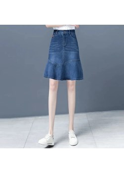 Spódnica midi denim - Niebieski S ze sklepu Intimica.pl w kategorii Spódnice - zdjęcie 186423617