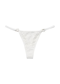 Stringi z łączeniami serduszka - Biały S ze sklepu Intimica.pl w kategorii Majtki damskie - zdjęcie 186424115