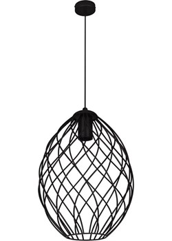 Czarna lampa wisząca z drucianym kloszem - S046-Vagi ze sklepu Edinos.pl w kategorii Lampy wiszące - zdjęcie 186426417