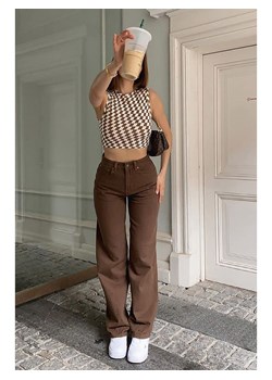 trendyol Dżinsy - Regular fit - w kolorze brązowym ze sklepu Limango Polska w kategorii Jeansy damskie - zdjęcie 186428517