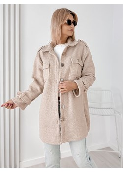 płaszcz boucle elinna beżowy one size ze sklepu UBRA w kategorii Płaszcze damskie - zdjęcie 186428678