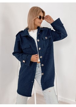 płaszcz boucle elinna granatowy one size ze sklepu UBRA w kategorii Płaszcze damskie - zdjęcie 186428689