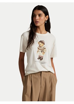 Polo Ralph Lauren T-Shirt 211A87162001 Écru Regular Fit ze sklepu MODIVO w kategorii Bluzki damskie - zdjęcie 186429535