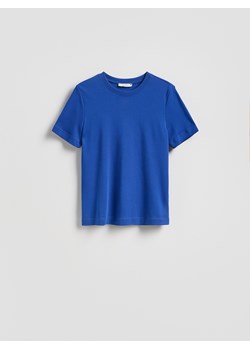 Reserved - T-shirt regular z merceryzowanej bawełny - niebieski ze sklepu Reserved w kategorii Bluzki damskie - zdjęcie 186430056