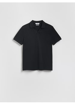 Reserved - Polo z merceryzowaną bawełną - czarny ze sklepu Reserved w kategorii T-shirty męskie - zdjęcie 186430135
