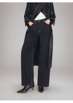Reserved - Jeansy wide leg z wysokim stanem - szary ze sklepu Reserved w kategorii Jeansy damskie - zdjęcie 186430745