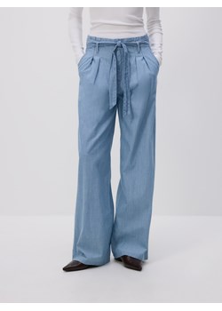 Reserved - Jeansy wide leg z wiązaniem - niebieski ze sklepu Reserved w kategorii Jeansy damskie - zdjęcie 186430799