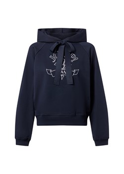 Joop Jeans Damski sweter z kapturem - Tinna Kobiety Bawełna granatowy jednolity ze sklepu vangraaf w kategorii Bluzy damskie - zdjęcie 186432448