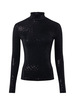 HUGO Damska koszulka z długim rękawem - Drisila Kobiety czarny wypukły wzór tkaniny ze sklepu vangraaf w kategorii Bluzki damskie - zdjęcie 186432478