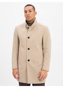 JOOP! Męski wełniany płaszcz z zawartością kaszmiru - Maron Mężczyźni beżowy jednolity ze sklepu vangraaf w kategorii Płaszcze męskie - zdjęcie 186432518