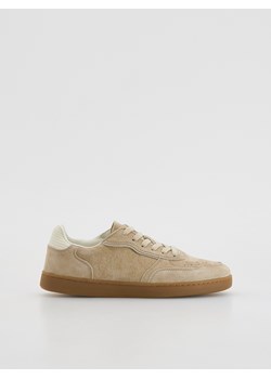 Reserved - Skórzane sneakersy - beżowy ze sklepu Reserved w kategorii Buty sportowe męskie - zdjęcie 186434989