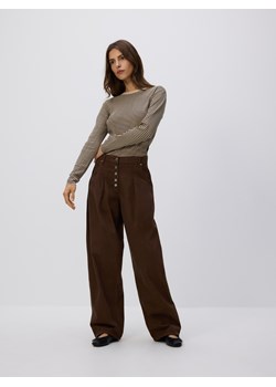 Reserved - Jeansy barrel z zakładkami - dark grey jeans ze sklepu Reserved w kategorii Jeansy damskie - zdjęcie 186435258