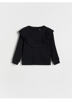 Reserved - Bluzka z falbanką - czarny ze sklepu Reserved w kategorii Bluzki dziewczęce - zdjęcie 186436578