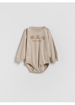 Reserved - Bawełniane body - beżowy - id: 974FG-08M - marki Reserved - 186436758 Reserved - Bawełniane body - beżowy ze sklepu Reserved w kategorii Body niemowlęce - zdjęcie 186436758