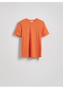 Reserved - T-shirt z merceryzowanej bawełny - pomarańczowy ze sklepu Reserved w kategorii Bluzki damskie - zdjęcie 186439646