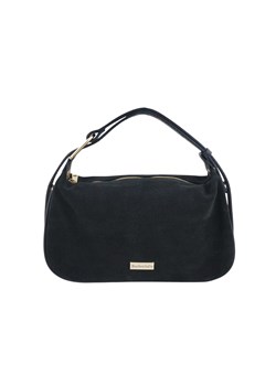 Elegancka torebka zamszowa na ramię - Czarna - id: 11458n - marki Barberini's - 186441226 Elegancka torebka zamszowa na ramię - Czarna ze sklepu butyolivier w kategorii Listonoszki - zdjęcie 186441226