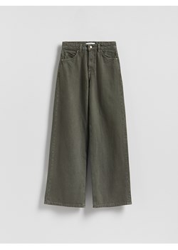 Reserved - Jeansy wide leg z wysokim stanem - zielony - id: 578GE-81J - marki Reserved - 186443486 Reserved - Jeansy wide leg z wysokim stanem - zielony ze sklepu Reserved w kategorii Jeansy damskie - zdjęcie 186443486